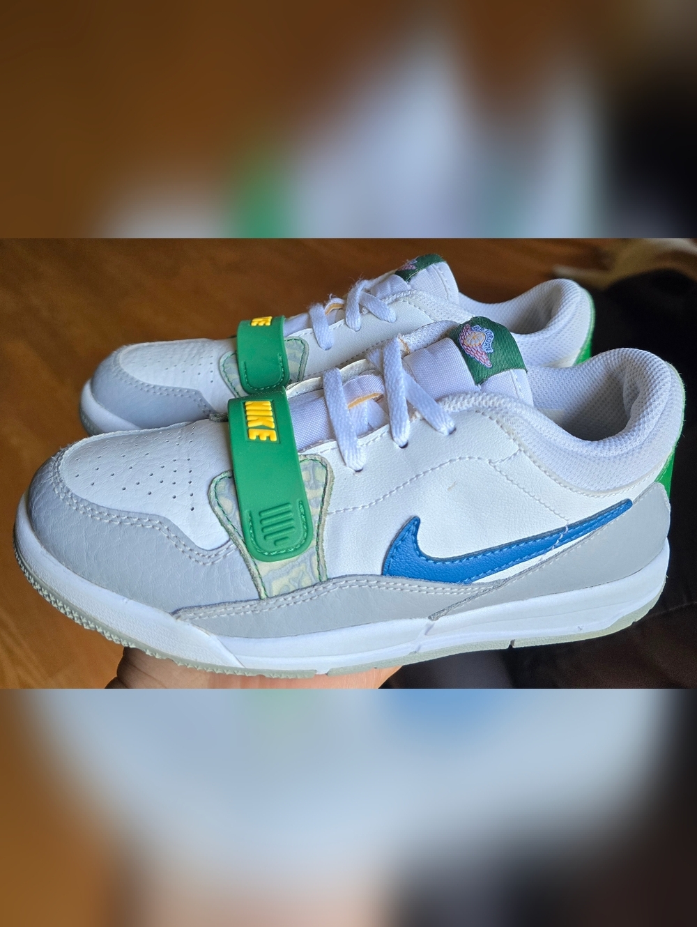 Sz 1.5Y Little Kids NIKE AIR JORDAN LEGACY 312 LOW 'White/Wolf Grey/Pine Green